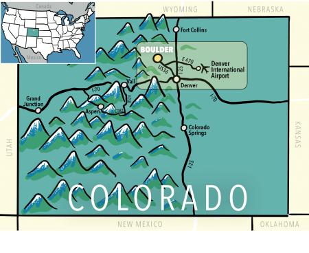Locating Colorado, Denver International Airport, and Boulder